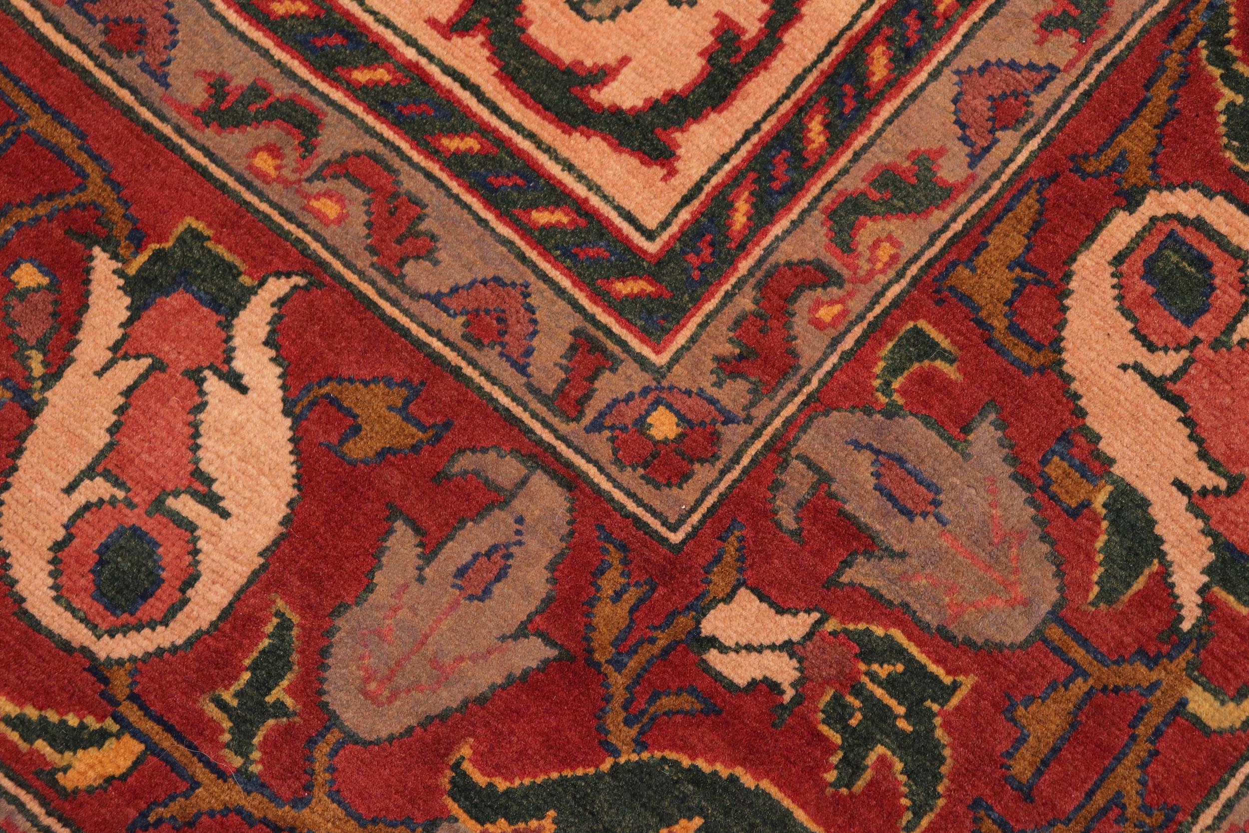 handmade Geometric Kargahi Beige Rust Hand Knotted RECTANGLE 100% WOOL area rug 8' x 11'