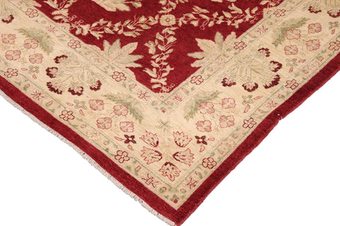 handmade Transitional Kafkaz Red Gold Hand Knotted RECTANGLE 100% WOOL area rug 10' x 14'