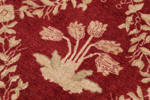 handmade Transitional Kafkaz Red Gold Hand Knotted RECTANGLE 100% WOOL area rug 10' x 14'