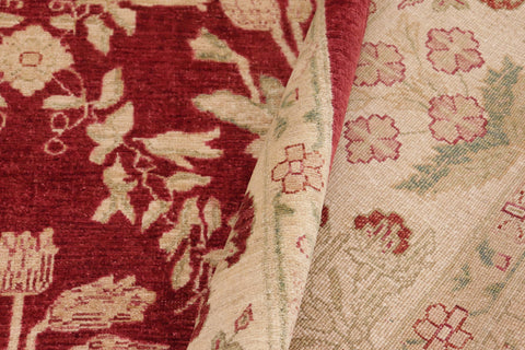 handmade Transitional Kafkaz Red Gold Hand Knotted RECTANGLE 100% WOOL area rug 10' x 14'
