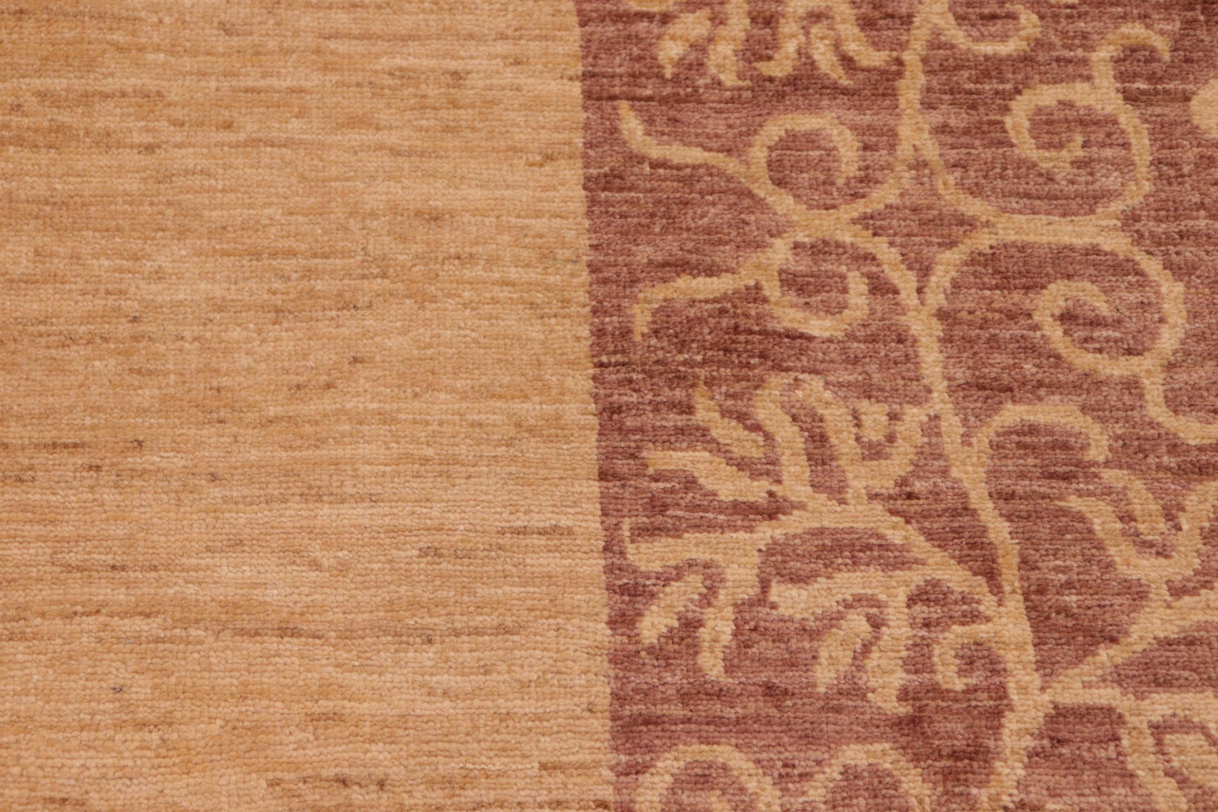 handmade Modern Kafkaz Tan Brown Hand Knotted RECTANGLE 100% WOOL area rug 8' x 10'