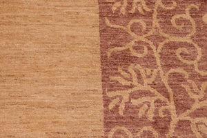 handmade Modern Kafkaz Tan Brown Hand Knotted RECTANGLE 100% WOOL area rug 8' x 10'