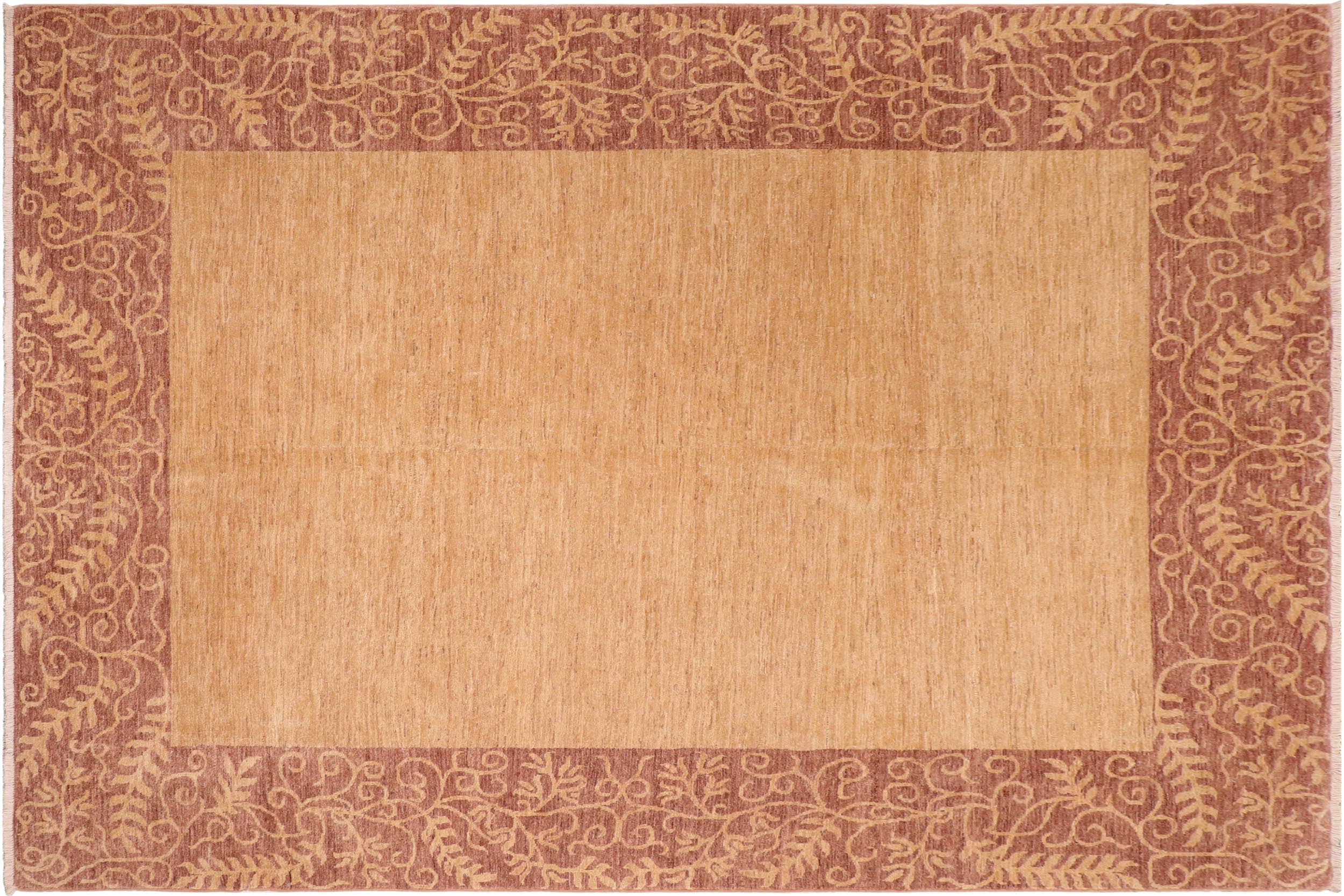 handmade Modern Kafkaz Tan Brown Hand Knotted RECTANGLE 100% WOOL area rug 8' x 10'