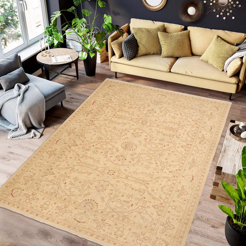 handmade Traditional Kafkaz Beige Lt. Brown Hand Knotted RECTANGLE 100% WOOL area rug 9x12