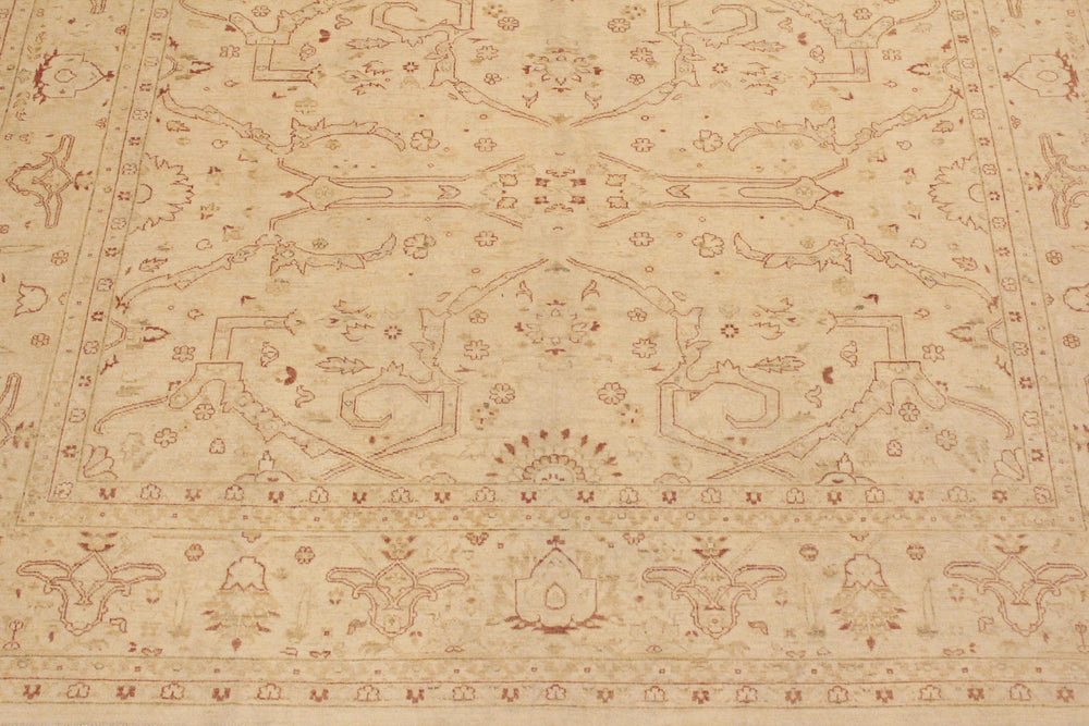 handmade Traditional Kafkaz Beige Lt. Brown Hand Knotted RECTANGLE 100% WOOL area rug 9x12