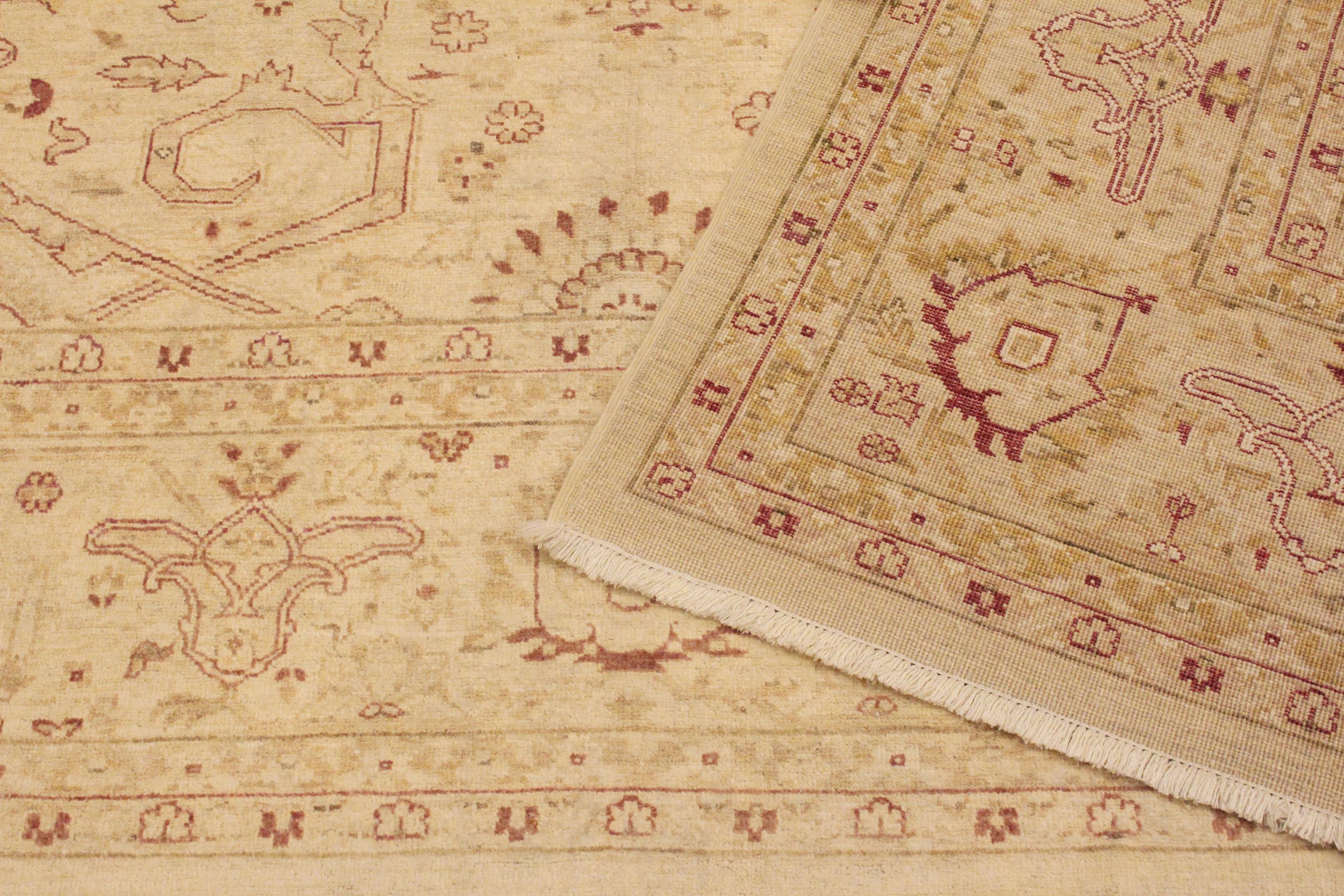 handmade Traditional Kafkaz Beige Lt. Brown Hand Knotted RECTANGLE 100% WOOL area rug 9x12