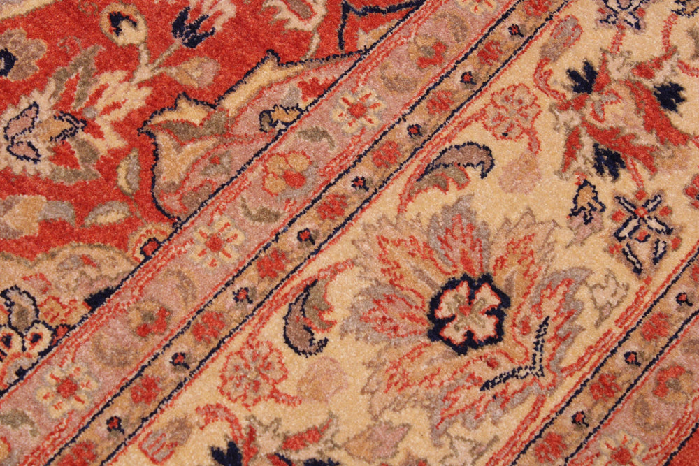 handmade Transitional Lahore Rust Tan Hand Knotted RECTANGLE 100% WOOL area rug 8' x 12'