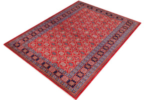 Vintage Shirwan Robert Red/Blue Wool Rug - 4'6''X6'7''