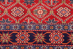 Vintage Shirwan Robert Red/Blue Wool Rug - 4'6''X6'7''