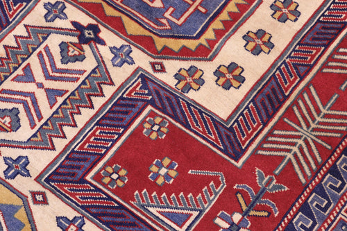 Tribal Shirwan Shella Red/Beige Wool Rug - 4'7''X6'2''