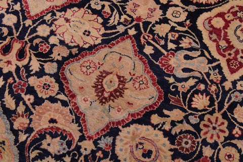 handmade Traditional Kirman Blue Red Hand Knotted RECTANGLE 100% WOOL area rug 9x12