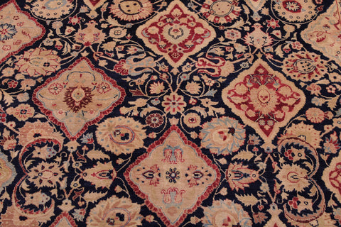 handmade Traditional Kirman Blue Red Hand Knotted RECTANGLE 100% WOOL area rug 9x12