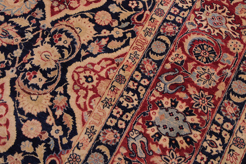 handmade Traditional Kirman Blue Red Hand Knotted RECTANGLE 100% WOOL area rug 9x12
