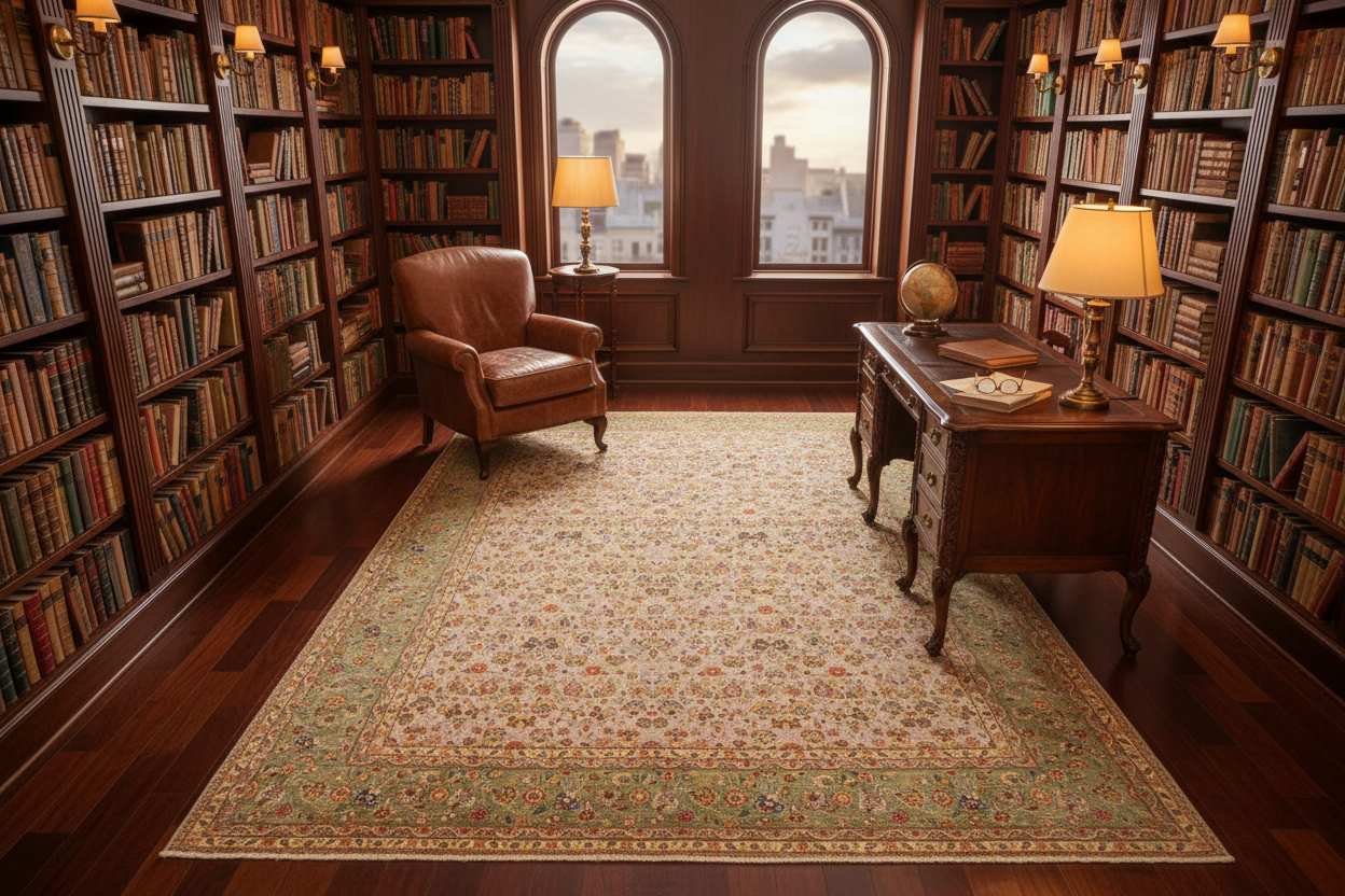 handmade Transitional Design Lt. Gray Lt. Green Hand Knotted RECTANGLE 100% WOOL area rug 9' x 12'