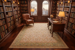 handmade Transitional Design Lt. Gray Lt. Green Hand Knotted RECTANGLE 100% WOOL area rug 9' x 12'