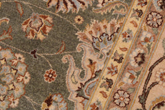 handmade Traditional Veg Dye Green Lt. Tan Hand Knotted RECTANGLE 100% WOOL area rug 9' x 12'