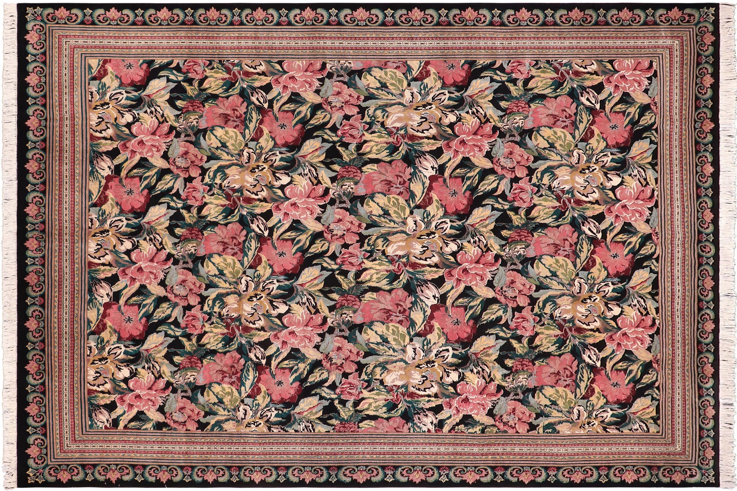 handmade Transitional Basarabian Black Black Hand Knotted RECTANGLE 100% WOOL area rug 9x12