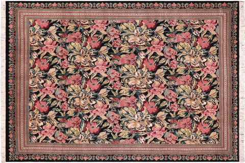 handmade Transitional Basarabian Black Black Hand Knotted RECTANGLE 100% WOOL area rug 9x12