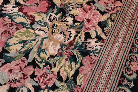 handmade Transitional Basarabian Black Black Hand Knotted RECTANGLE 100% WOOL area rug 9x12