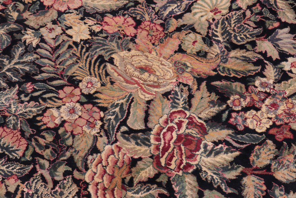 handmade Transitional Abusson Black Black Hand Knotted RECTANGLE 100% WOOL area rug 10x14