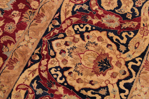 handmade Transitional Anmol Agra Red Blue Hand Knotted RECTANGLE 100% WOOL area rug 9 x 12