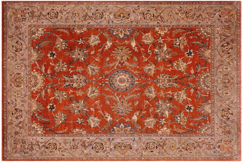 Istanbul Keitha Rust/Tan Wool Rug - 8'11'' x 11'11''