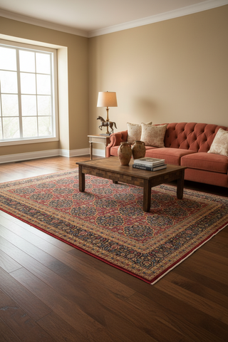 handmade Transitional Design Red Blue Hand Knotted RECTANGLE 100% WOOL area rug 9' x 12'