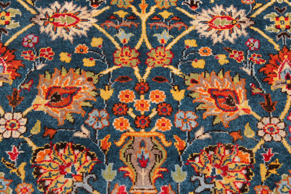 handmade Transitional Veg Dye Lt. Blue Ivory Hand Knotted RECTANGLE 100% WOOL area rug 9' x 12'