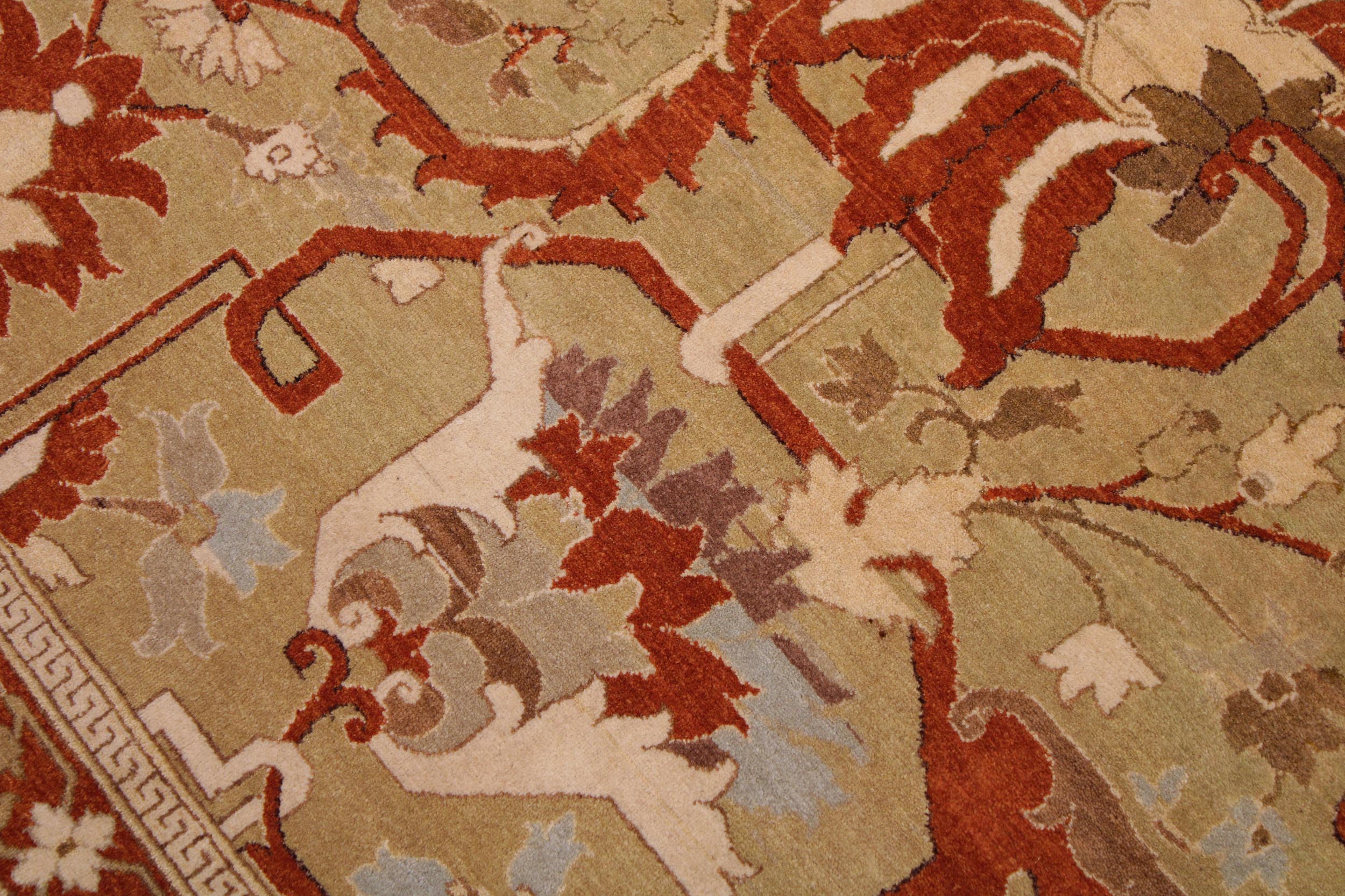 handmade Transitional  Gold Gold Hand Knotted RECTANGLE 100% WOOL area rug 9 x 12