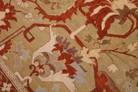 handmade Transitional  Gold Gold Hand Knotted RECTANGLE 100% WOOL area rug 9 x 12