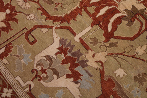 handmade Transitional  Gold Gold Hand Knotted RECTANGLE 100% WOOL area rug 9x12