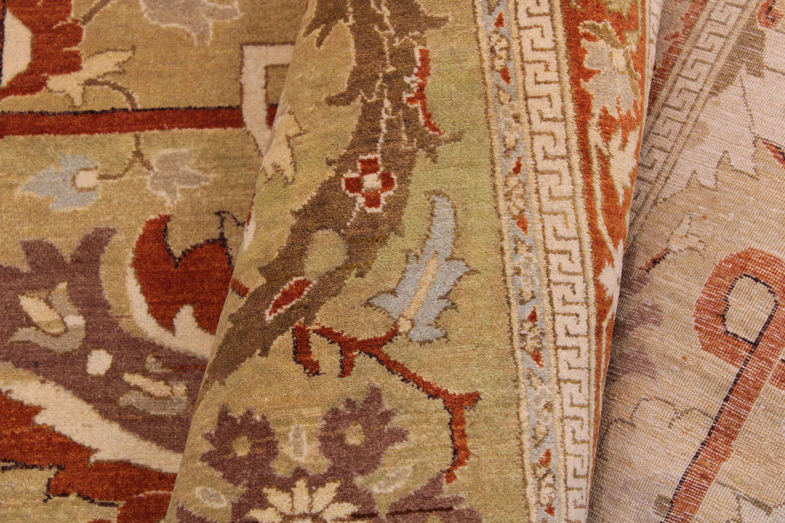 handmade Transitional  Gold Gold Hand Knotted RECTANGLE 100% WOOL area rug 9 x 12