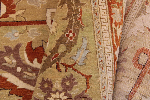 handmade Transitional  Gold Gold Hand Knotted RECTANGLE 100% WOOL area rug 9 x 12