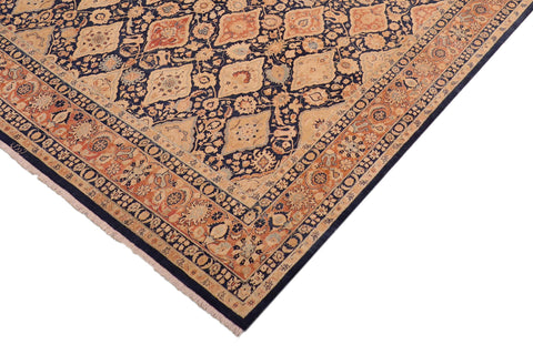handmade Transitional Kirman Blue Red Hand Knotted RECTANGLE 100% WOOL area rug 8x10