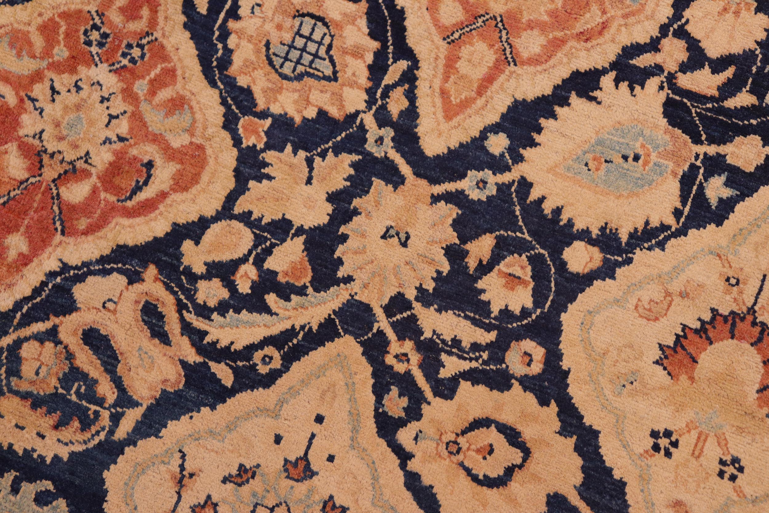 handmade Transitional Kirman Blue Red Hand Knotted RECTANGLE 100% WOOL area rug 8 x 10