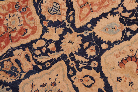 handmade Transitional Kirman Blue Red Hand Knotted RECTANGLE 100% WOOL area rug 8 x 10