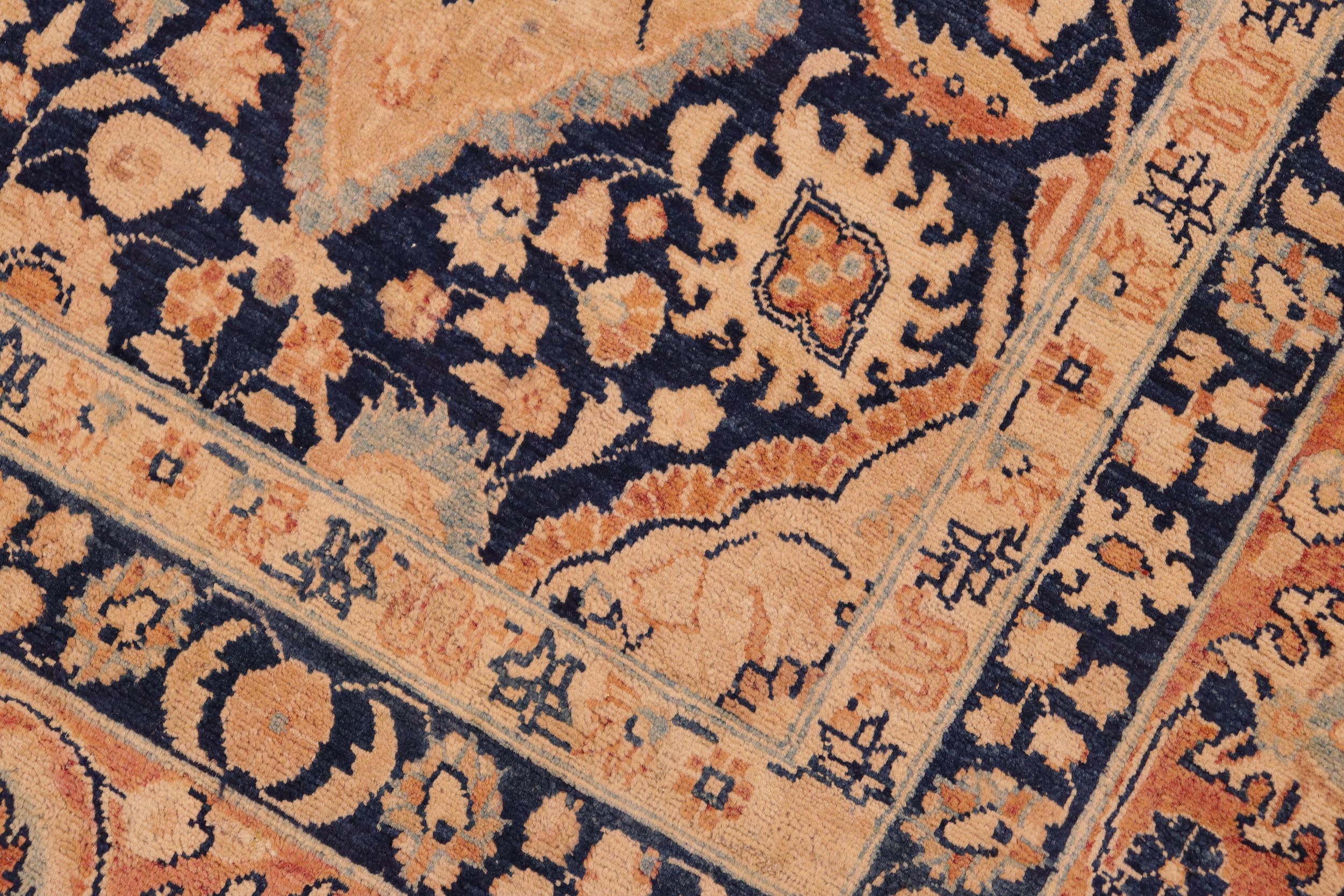 handmade Transitional Kirman Blue Red Hand Knotted RECTANGLE 100% WOOL area rug 8 x 10