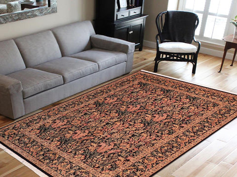 handmade Transitional Gulshan Black Red Hand Knotted RECTANGLE 100% WOOL area rug 8x10
