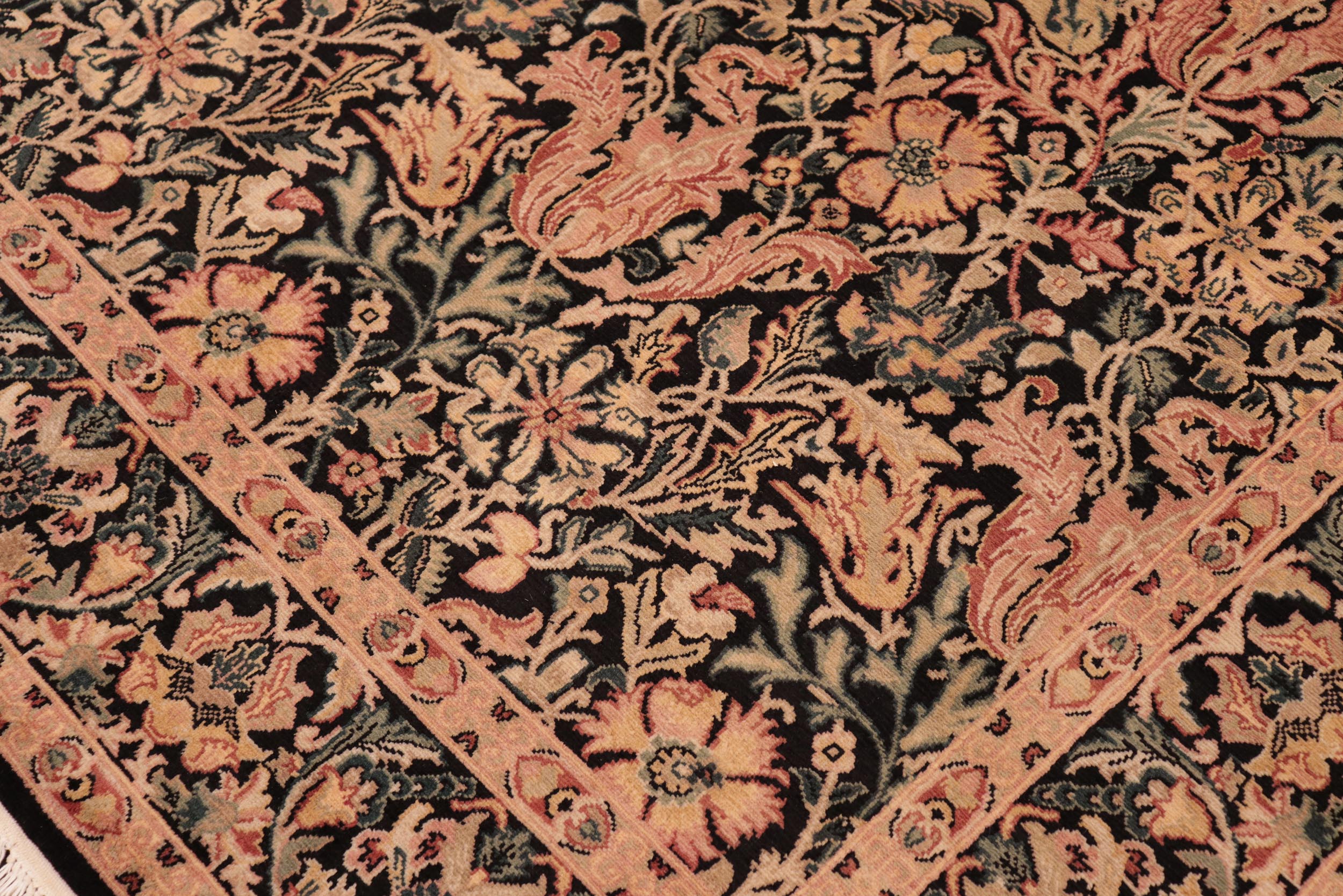 handmade Transitional Gulshan Black Red Hand Knotted RECTANGLE 100% WOOL area rug 6x9