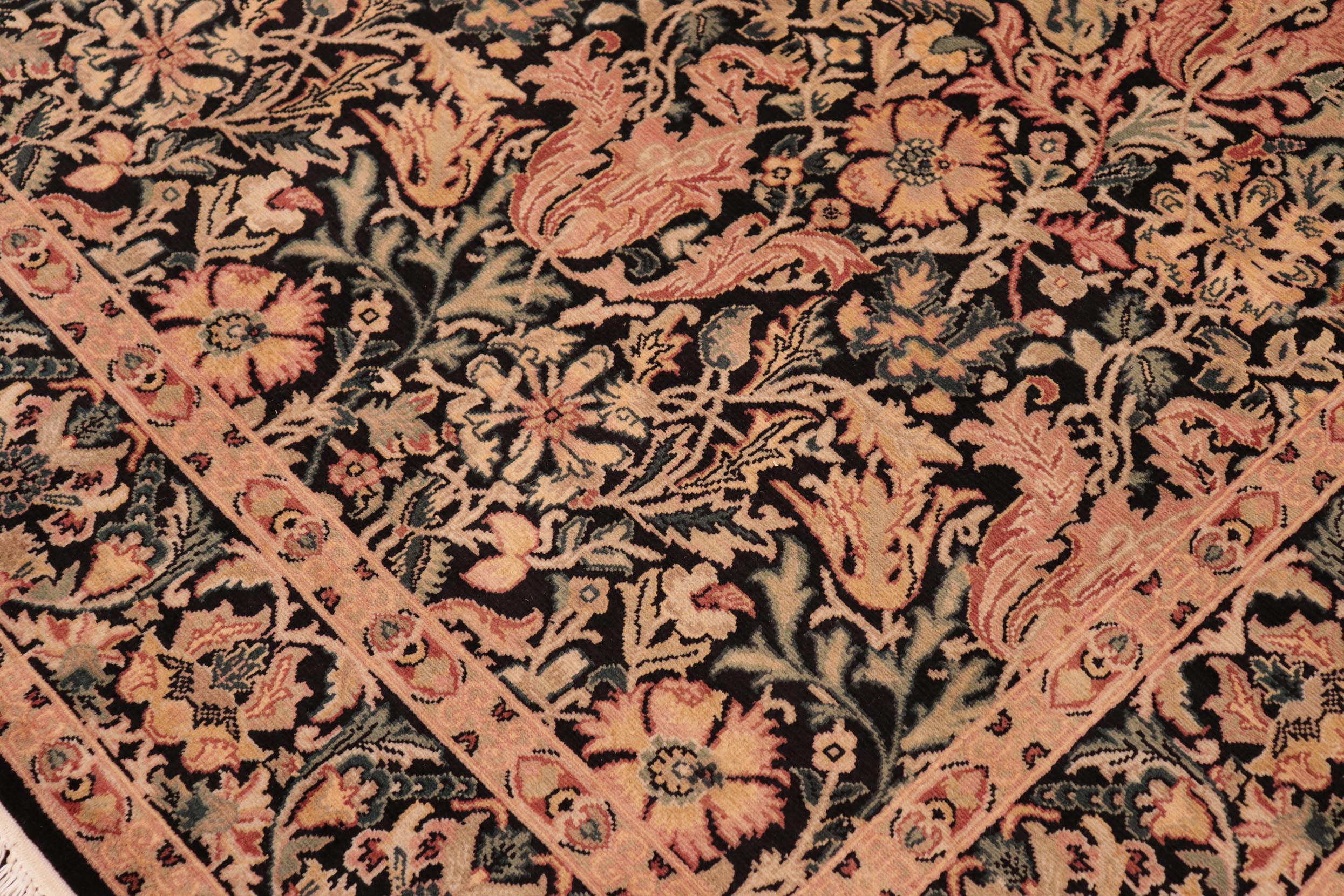 handmade Transitional Gulshan Black Red Hand Knotted RECTANGLE 100% WOOL area rug 6x9