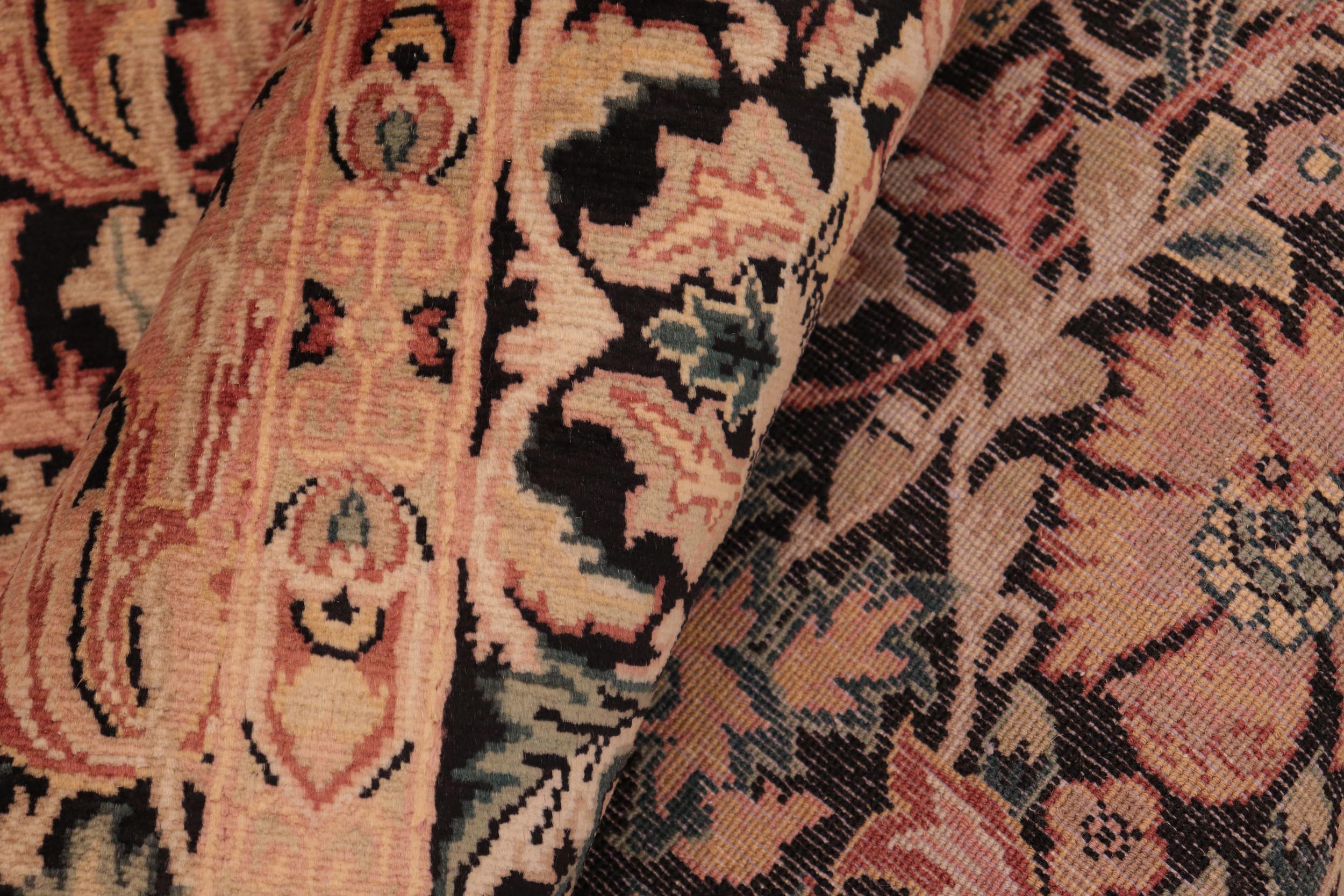 handmade Transitional Gulshan Black Red Hand Knotted RECTANGLE 100% WOOL area rug 6x9