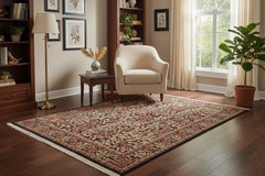 handmade Transitional Honeysuckle Black Tan Hand Knotted RECTANGLE 100% WOOL area rug 6x9