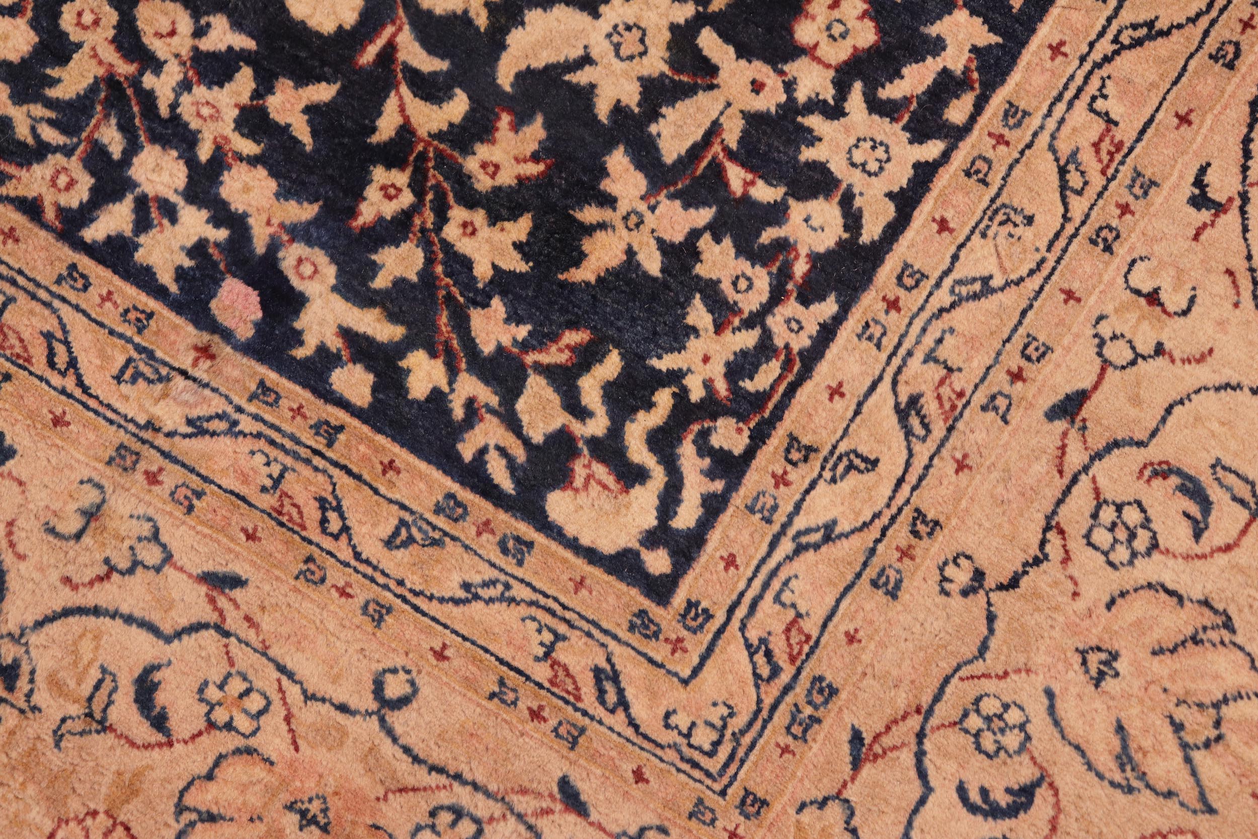 handmade Transitional Kirman Blue Tan Hand Knotted RECTANGLE 100% WOOL area rug 8 x 10