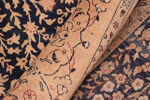 handmade Transitional Kirman Blue Tan Hand Knotted RECTANGLE 100% WOOL area rug 8 x 10