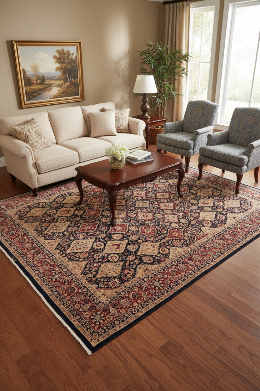 handmade Transitional Sultanabad Blue Blue Hand Knotted RECTANGLE 100% WOOL area rug 8x10