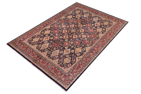 handmade Transitional Sultanabad Blue Blue Hand Knotted RECTANGLE 100% WOOL area rug 8x10