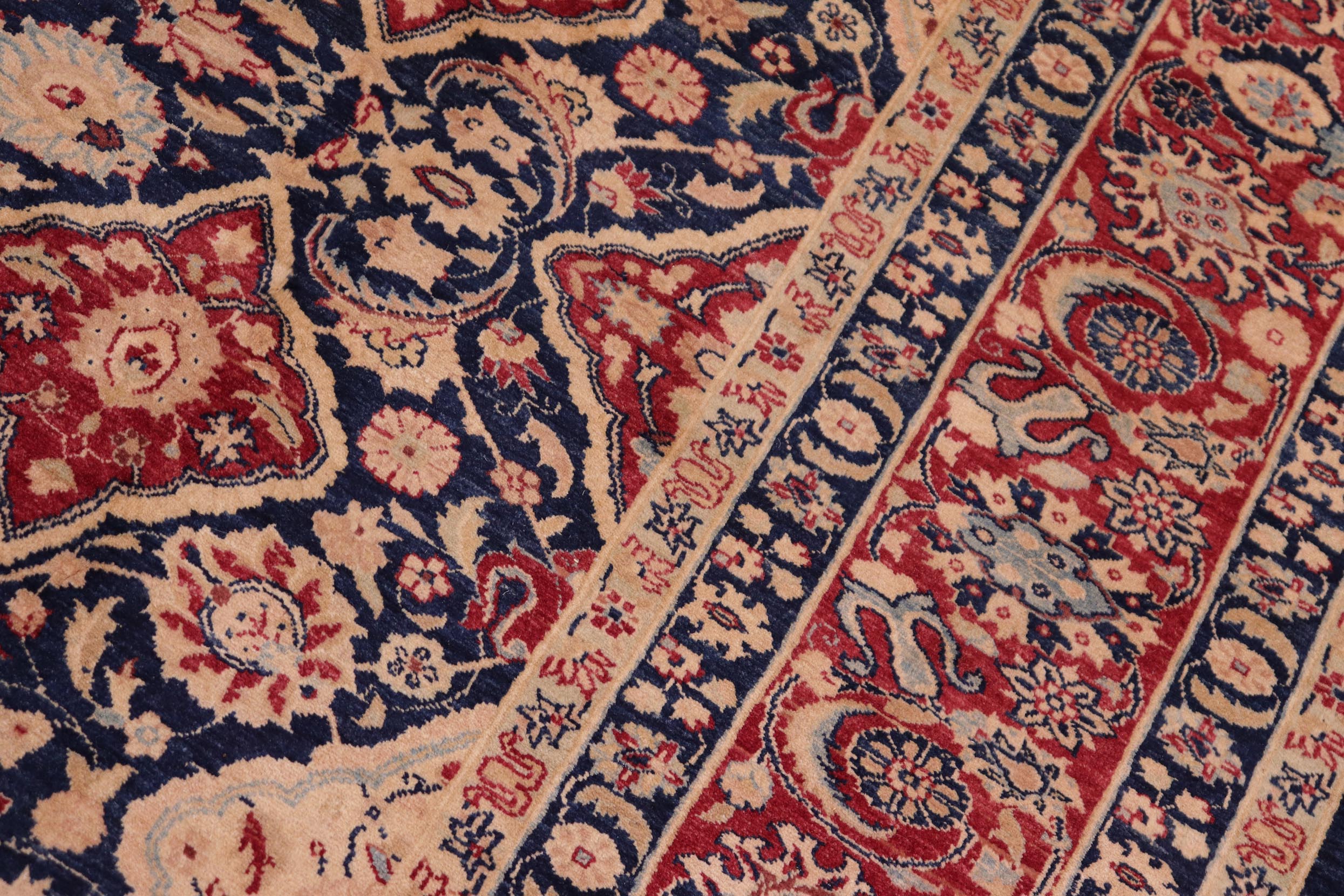handmade Transitional Sultanabad Blue Blue Hand Knotted RECTANGLE 100% WOOL area rug 8x10