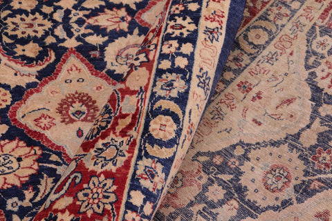 handmade Transitional Sultanabad Blue Blue Hand Knotted RECTANGLE 100% WOOL area rug 8x10