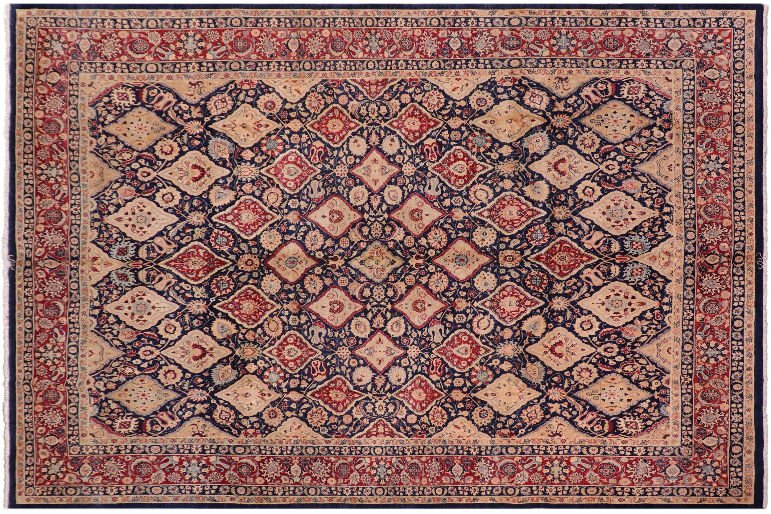 handmade Transitional Sultanabad Blue Blue Hand Knotted RECTANGLE 100% WOOL area rug 8 x 10