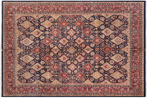 handmade Transitional Sultanabad Blue Blue Hand Knotted RECTANGLE 100% WOOL area rug 8 x 10